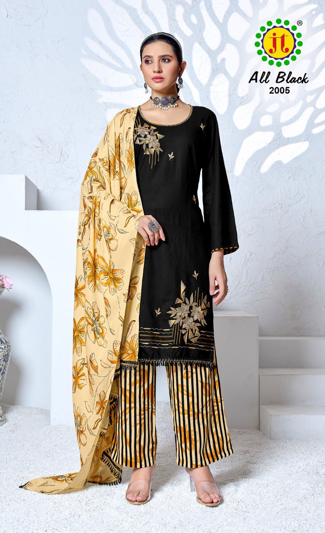 All Black Vol 2 By Jt Rayon Printed Dress Material Wholesale Price In Surat
